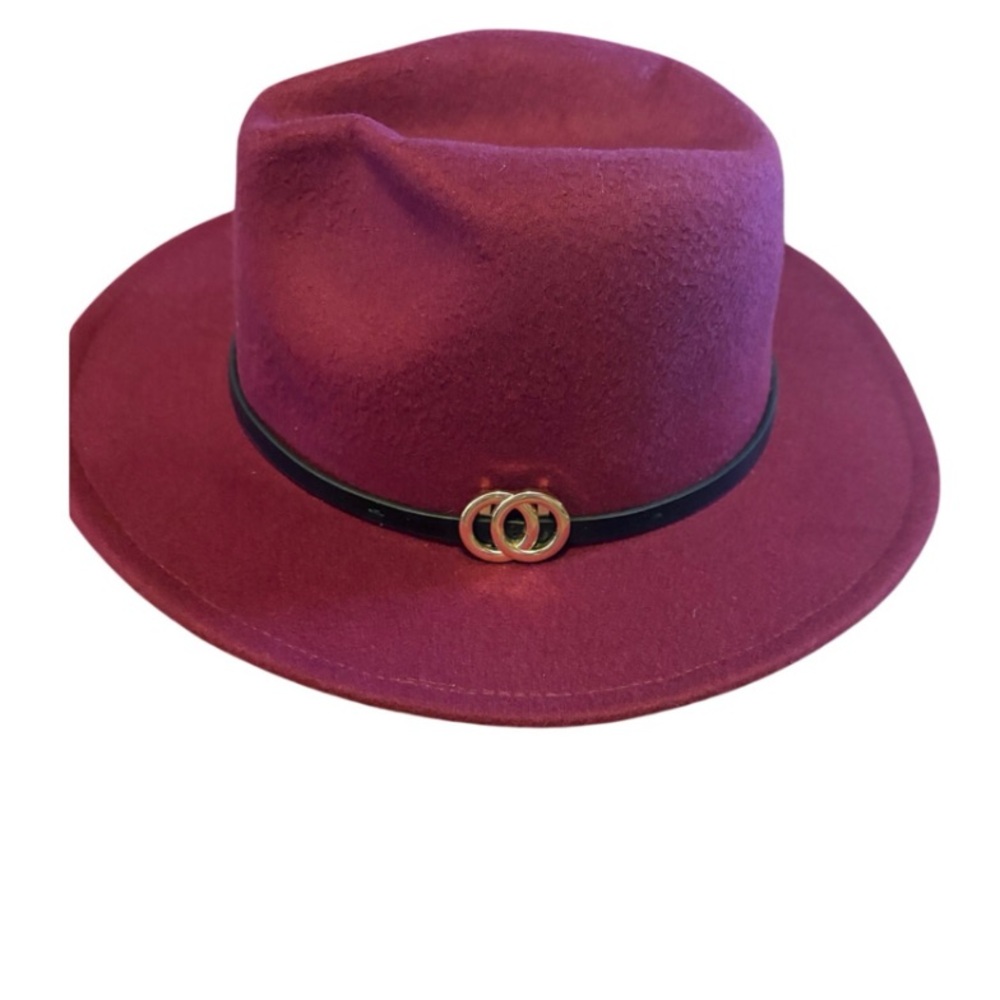 I.N.C. International Concepts Burgundy Fedora Hat One Size Adjustable NWT - Picture 4 of 4